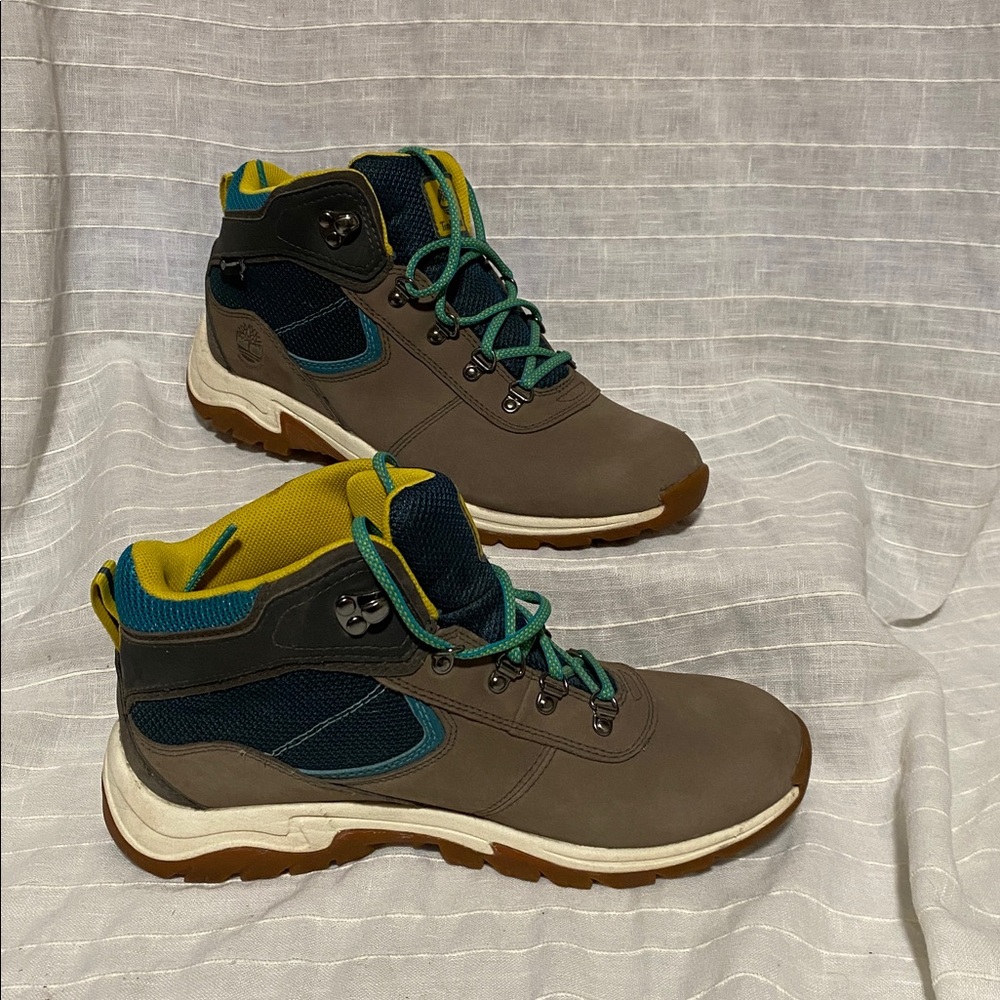 Timberland Tan and Blue Hiking Boots